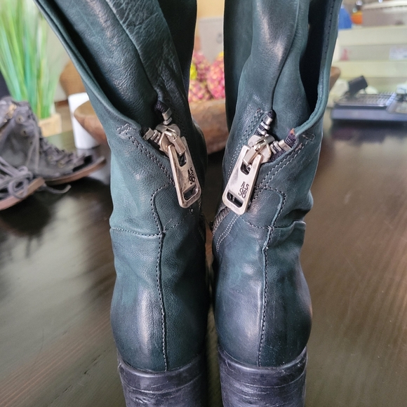 A.S.98 Balsamic Green Leather Boots 37 - Picture 7 of 8